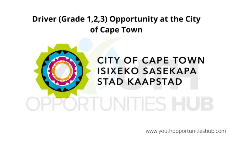 Driver (Grade 1,2,3) Opportunity at the City of Cape Town