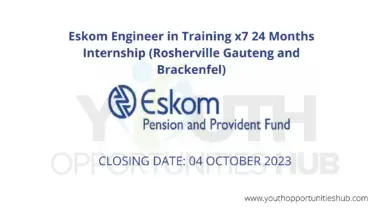 Eskom Engineer in Training x7 24 Months Internship (Rosherville Gauteng and Brackenfel)