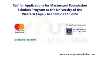Call for Applications for Mastercard Foundation Scholars Program at the University of the Western Cape – Academic Year 2024