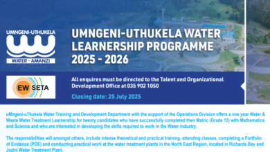 The uMngeni-uThukela Water Learnership 2025-2026