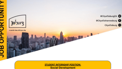 City of Johannesburg Social Develpoment Internship Programme