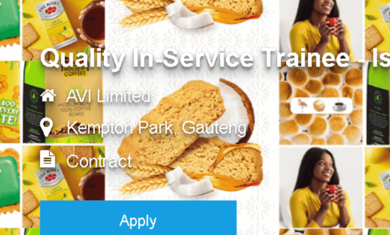 AVI, National Brands Limited (NBL) Quality In-Service Trainee Programme