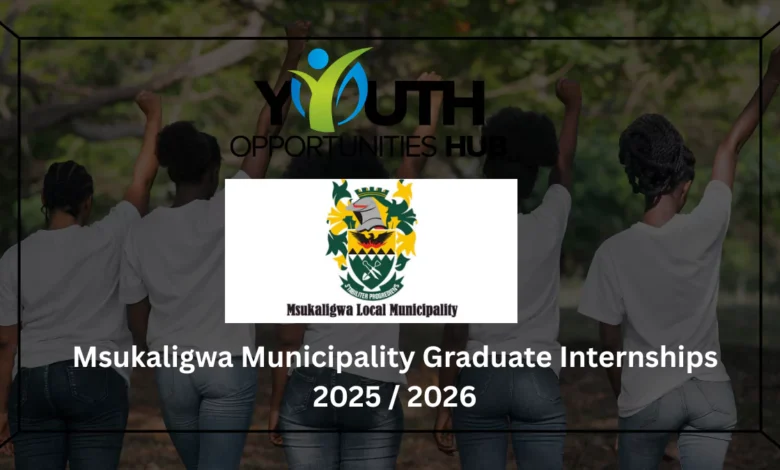 Msukaligwa Municipality Graduate Internships 2025 / 2026