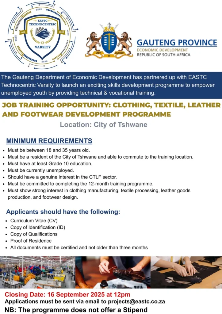 EASTC Technocentric Varsity Skills Development Programme 2025