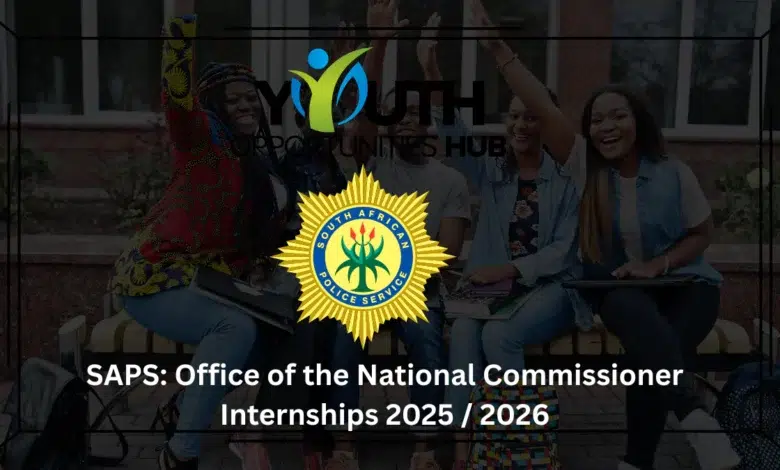 SAPS: Office of the National Commissioner Internships 2025 / 2026