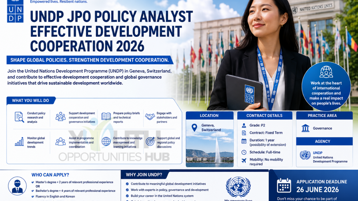 UNDP JPO Policy Analyst Effective Development Cooperation 2026 in Switzerland