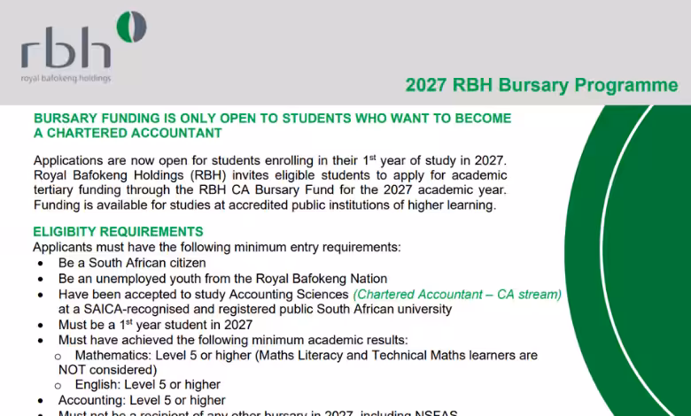 2027 RBH Bursary Programme