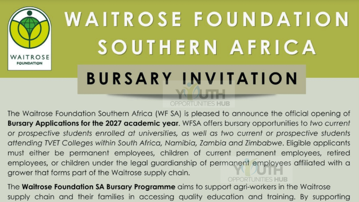 Waitrose Foundation Bursary 2027
