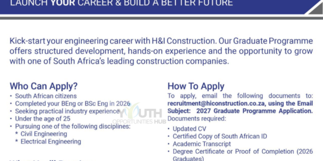 H&I Construction 2027 Graduate Programme