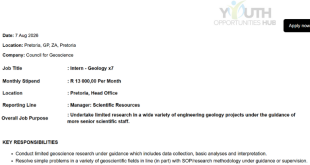 Geology Internship 2026 at the Council for Geoscience