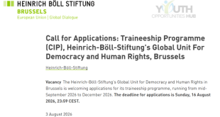 Heinrich Böll Stiftung Brussels Traineeship Programme 2026: Apply for the Global Unit for Democracy and Human Rights