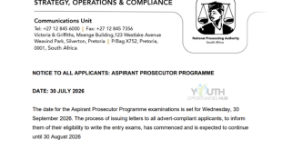 The Aspirant Prosecutor Programme: Internship programme within the National Prosecuting Authority (NPA)