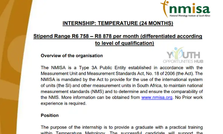 NMISA Temperature and Humidity Internship