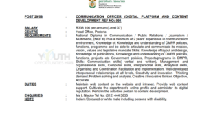 Department of Mineral and Petroleum Resources Communication Officer Vacancy 2026