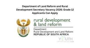Department of Land Reform and Rural Development Secretary Vacancy 2026: Grade 12 Applicants Can Apply